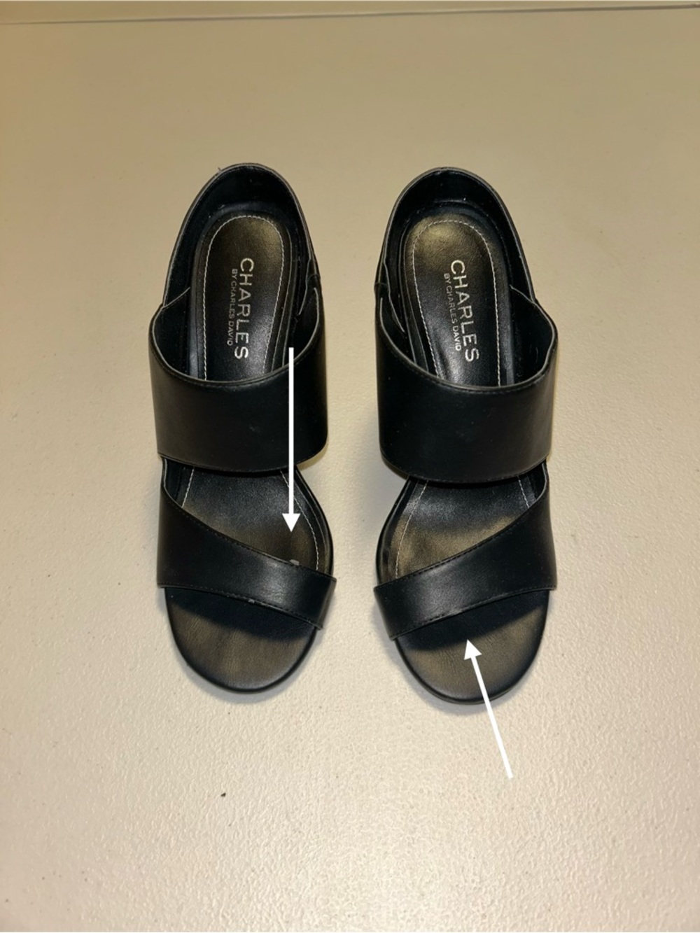 Charles by Charles David Black Crossover Strap Slide Mules - 7M